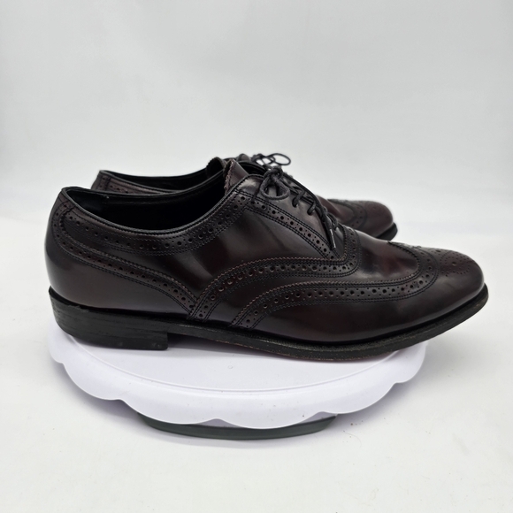 Florsheim Shoes Men's 11D Wingtip Oxford Polished Leather Thick Sole - Picture 5 of 10